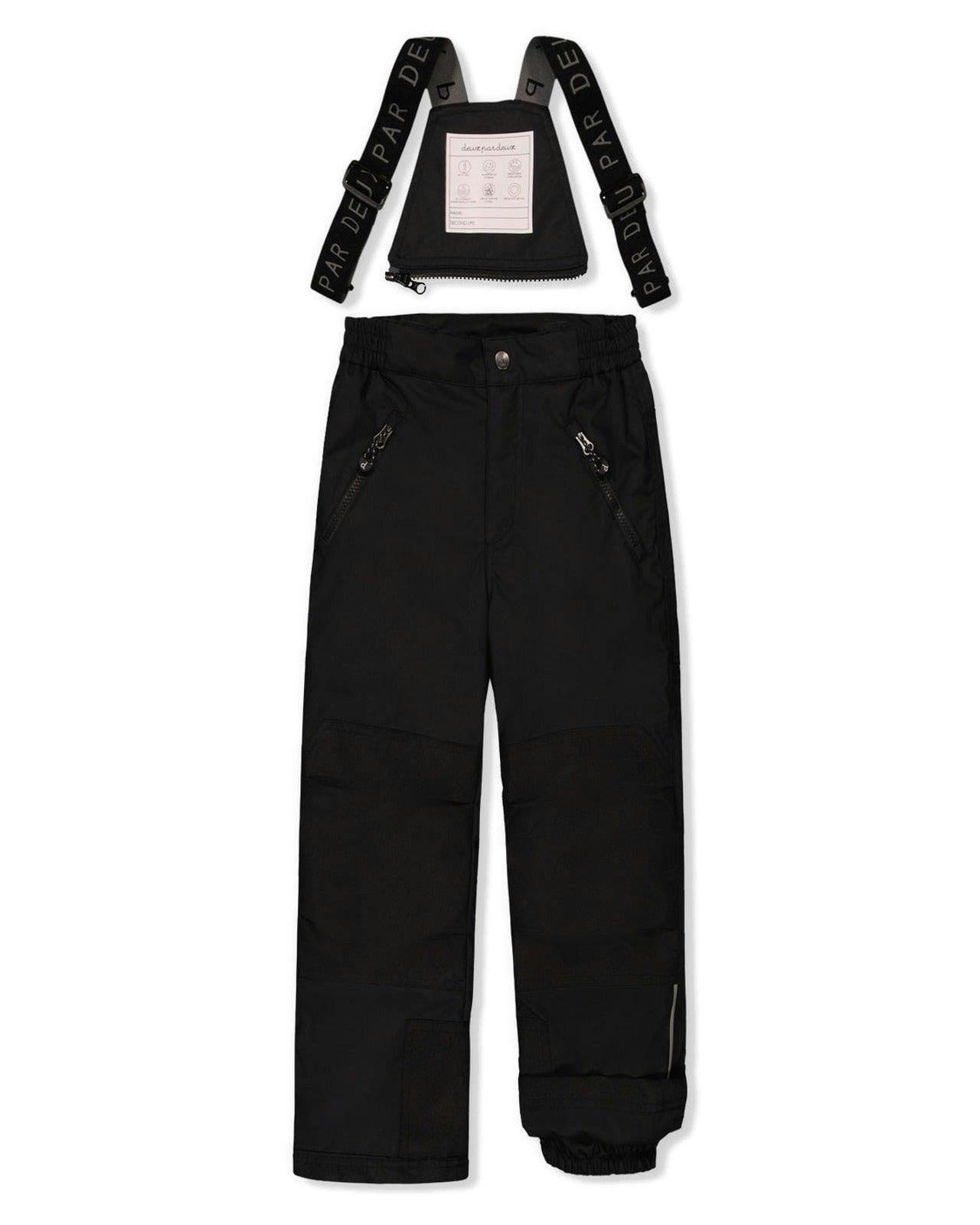 Two Piece Play Snowsuit Green Yellow And Blue Checkerboard With Black Pants