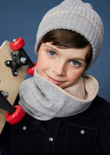The Cashmere Beige Grey Reversible Snood