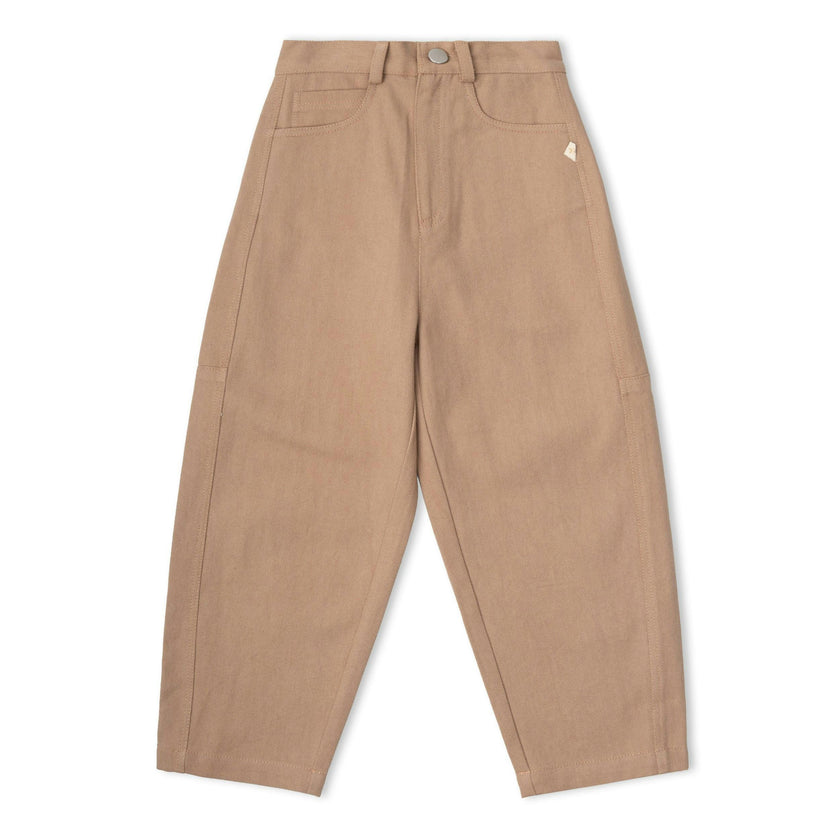Organic Twill Barrel Pants - Taupe