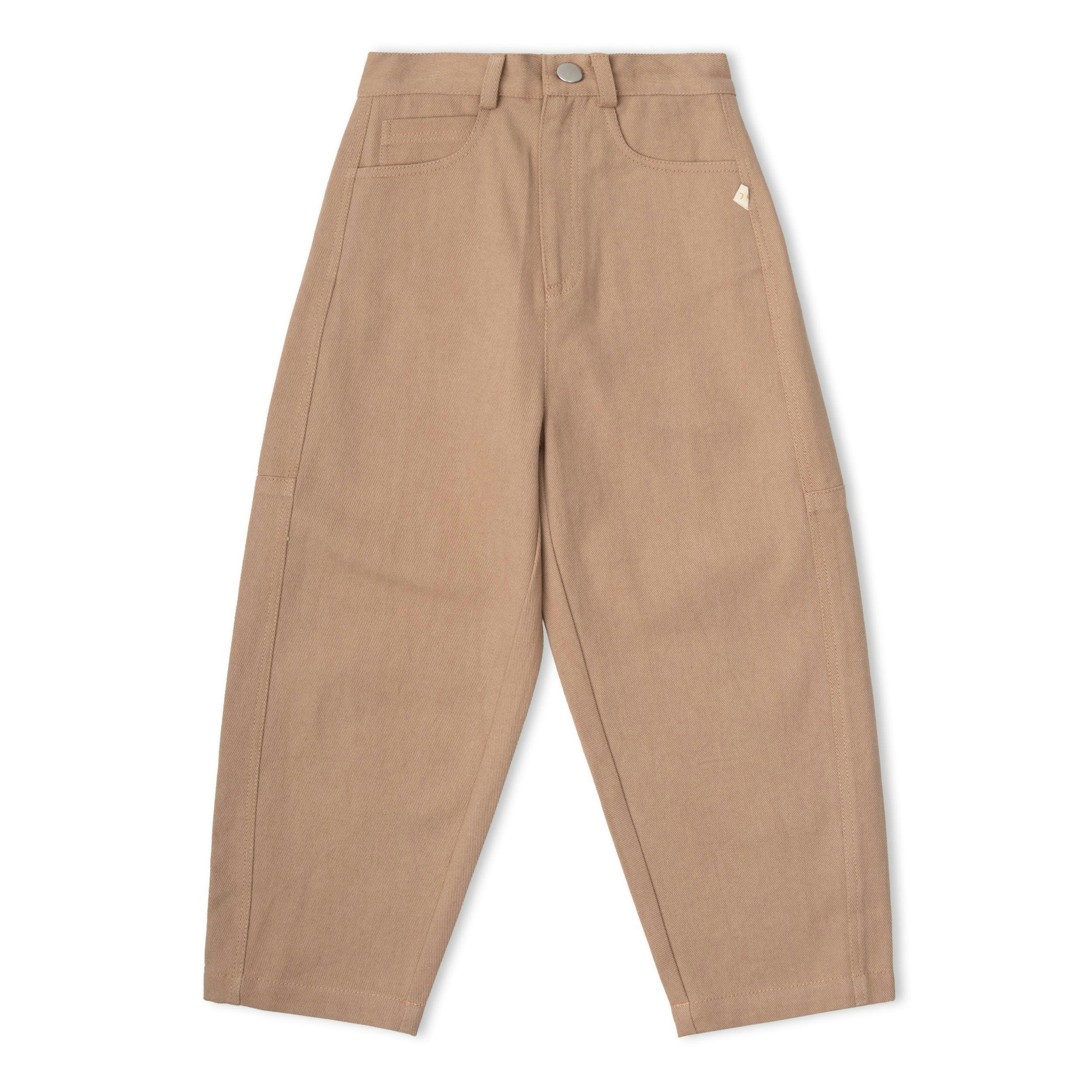 Organic Twill Barrel Pants - Taupe