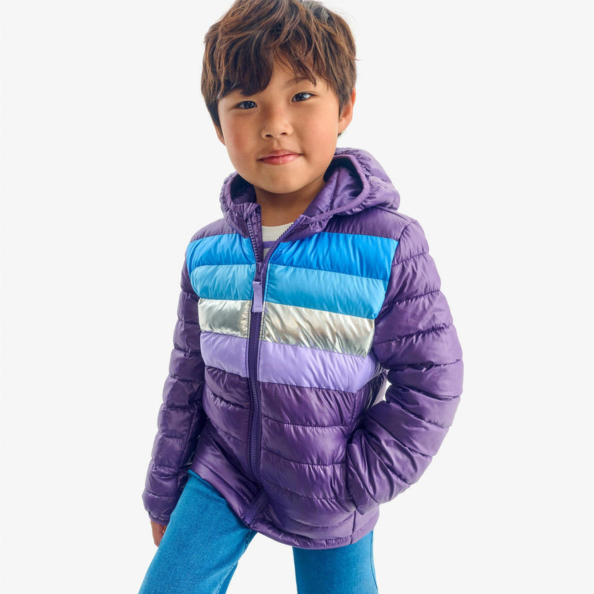 Kids lightweight puffer jacket in stripe