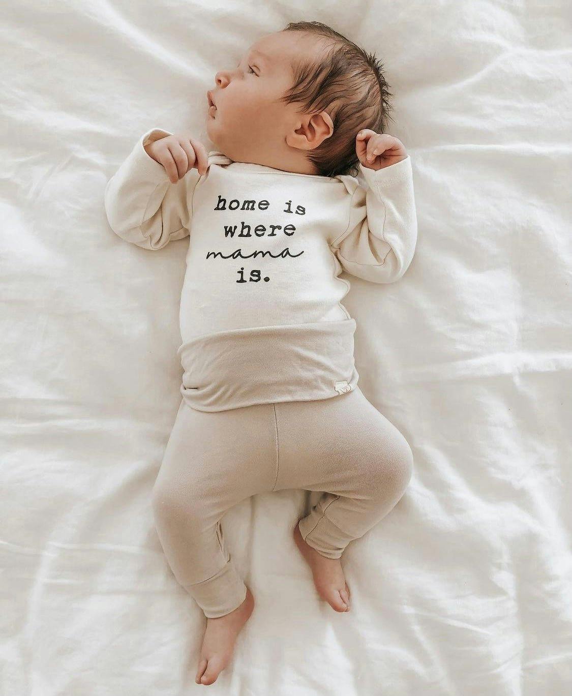 Home is Where Mama is Organic Bodysuit Long Sleeve