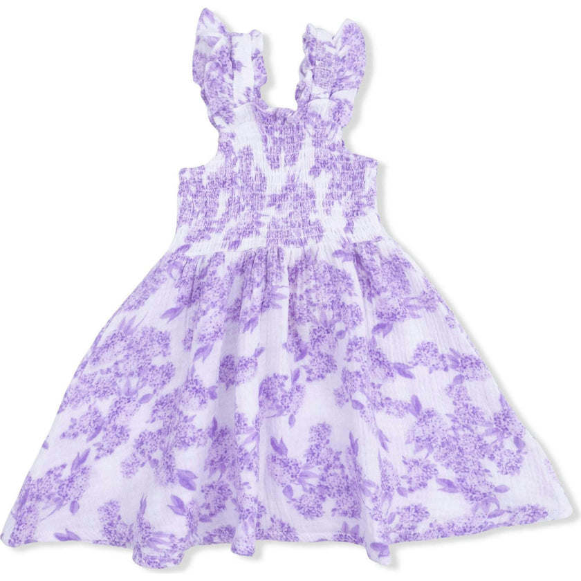 Lilac Floral - Smocked Sundress with Bloomer