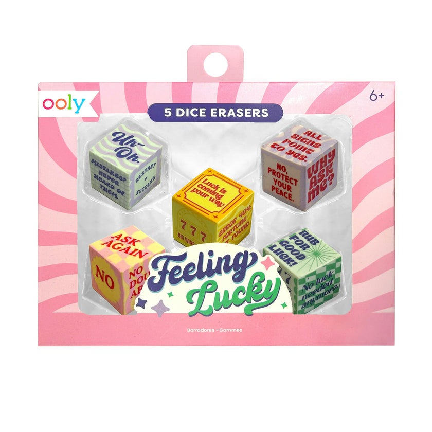 Feeling Lucky Dice Erasers - Set of 5