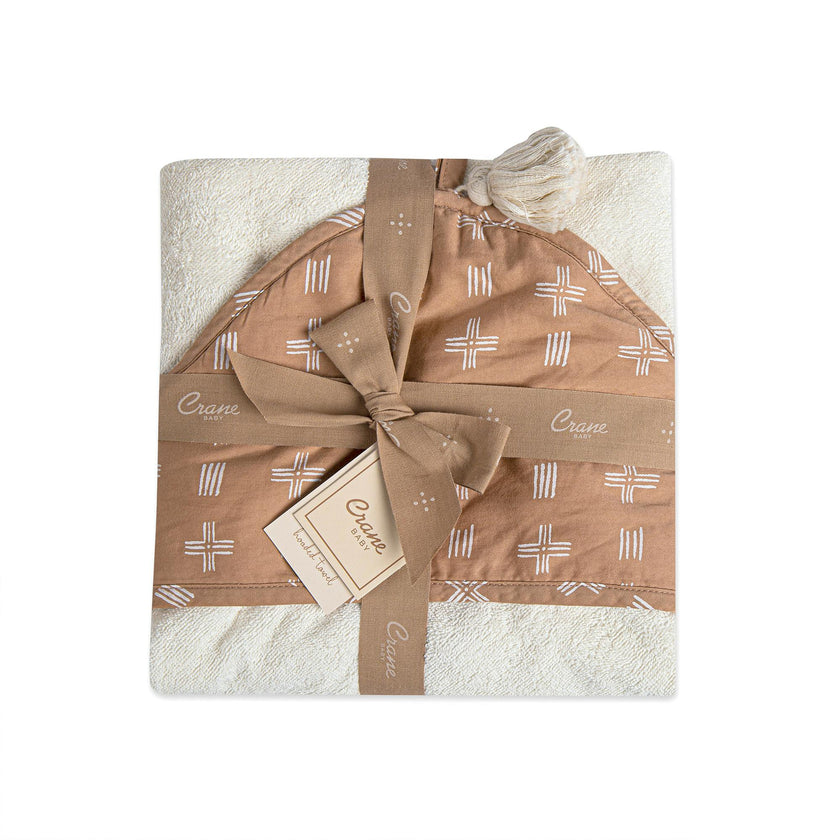 Ezra Copper Dash Hooded Baby Bath Towel
