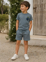 Boys Ribbed Berry Applique Tee & Short Set