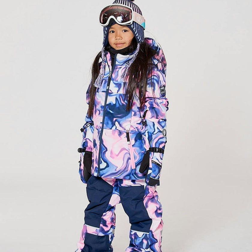 Two-Piece Teknik Snowsuit Pink And Blue Marble