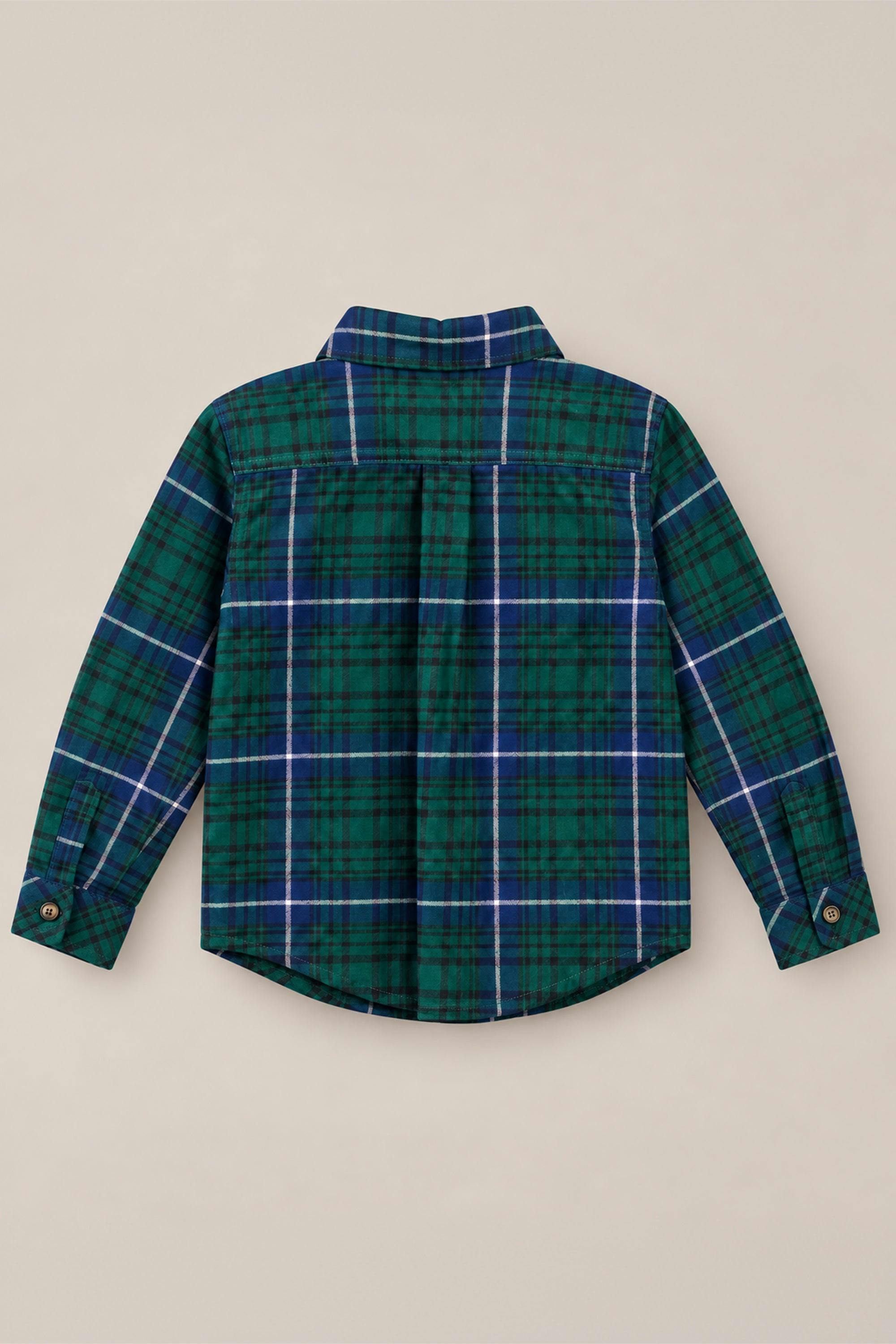 Boys John Shirt in Emerald Plaid