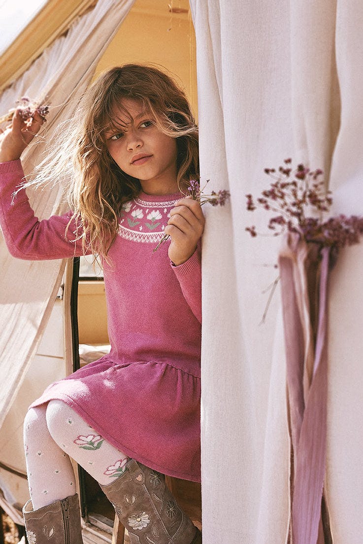 Knit Tights Pale Dusty Pink