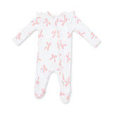 Pretty Bows - 2 Way Ruffle Sleeve Zipper Footie