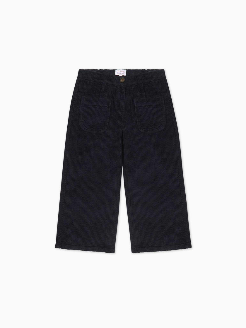 Navy Alma Corduroy Girl Culottes