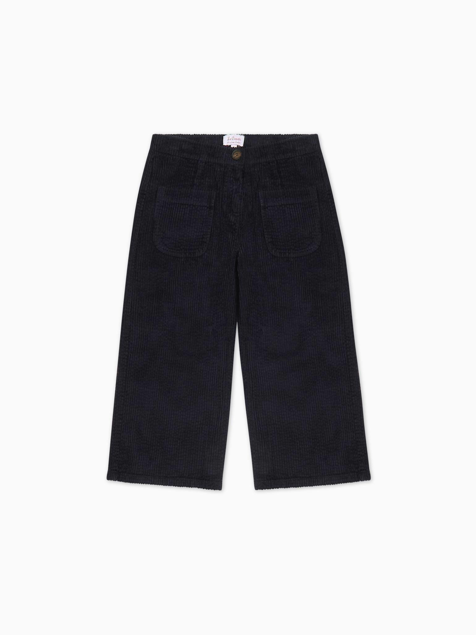 Navy Alma Corduroy Girl Culottes