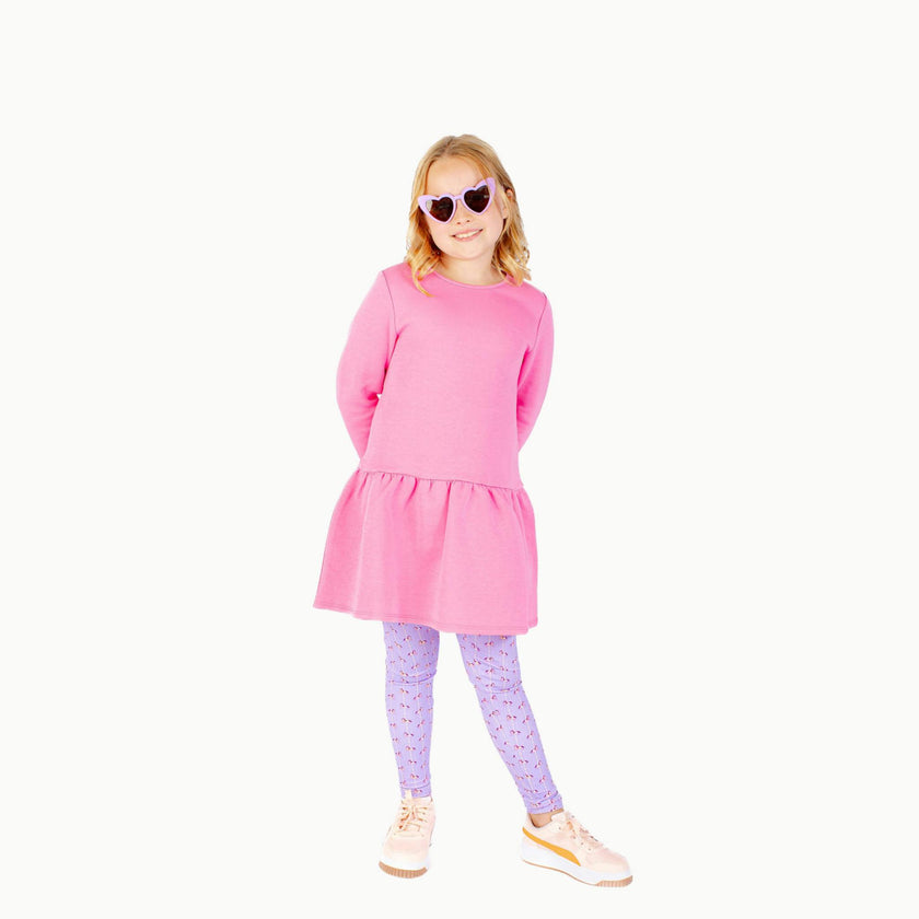 Nylon Leggings in Purple Carousel