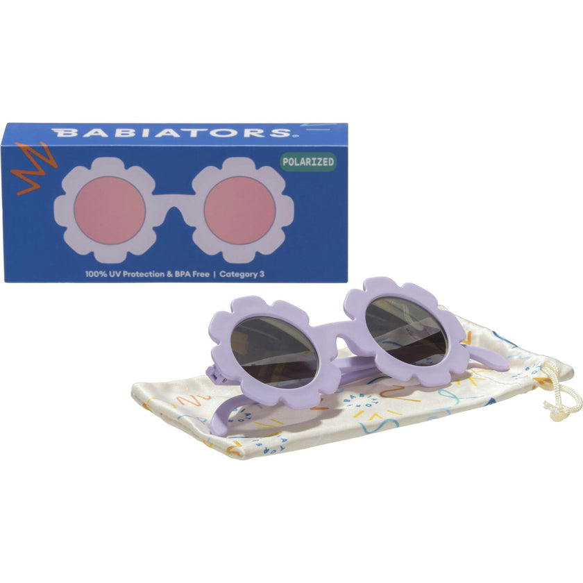 Polarized Flower: Lavender Mirrored Lens