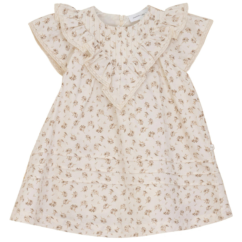 Printed V Shape Yoke Jumper Dress