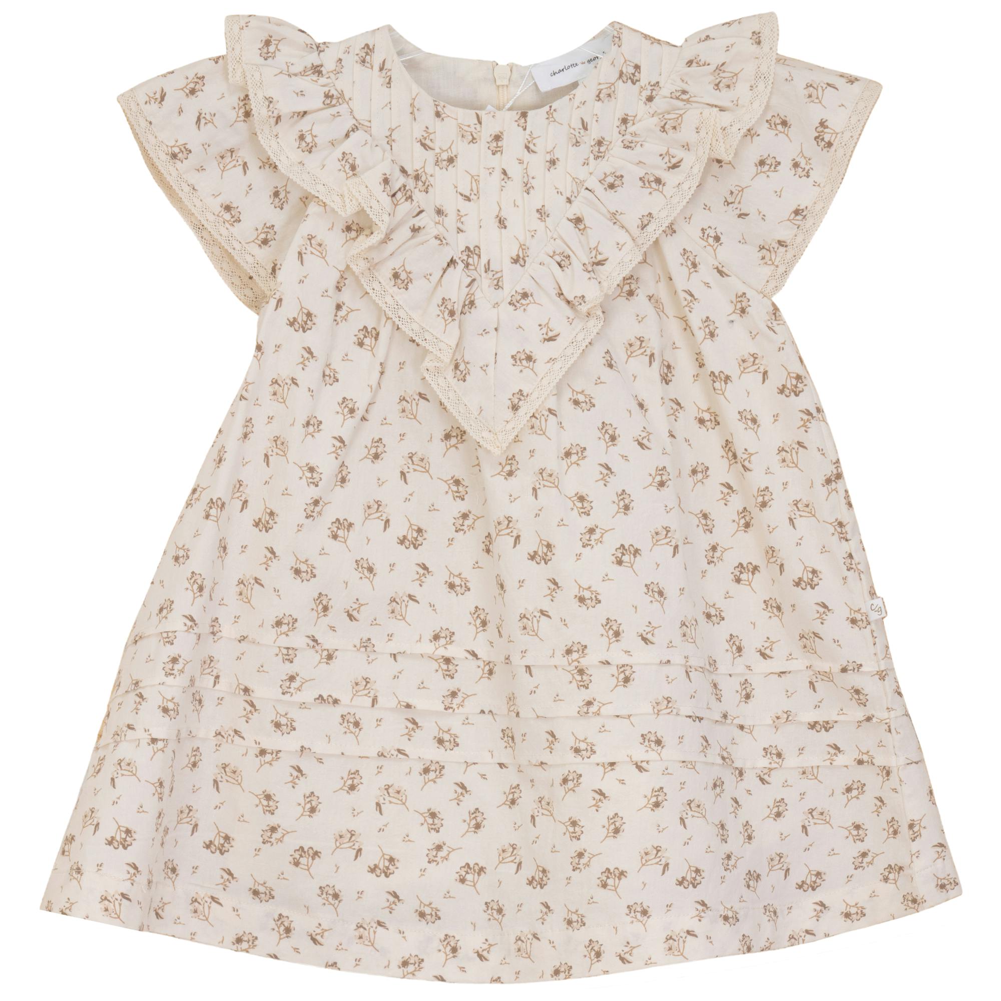Printed V Shape Yoke Jumper Dress