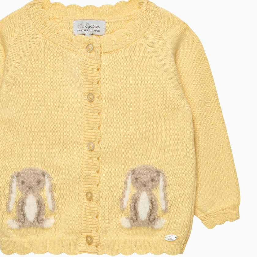 Baby Bunny Cardigan in Lemon