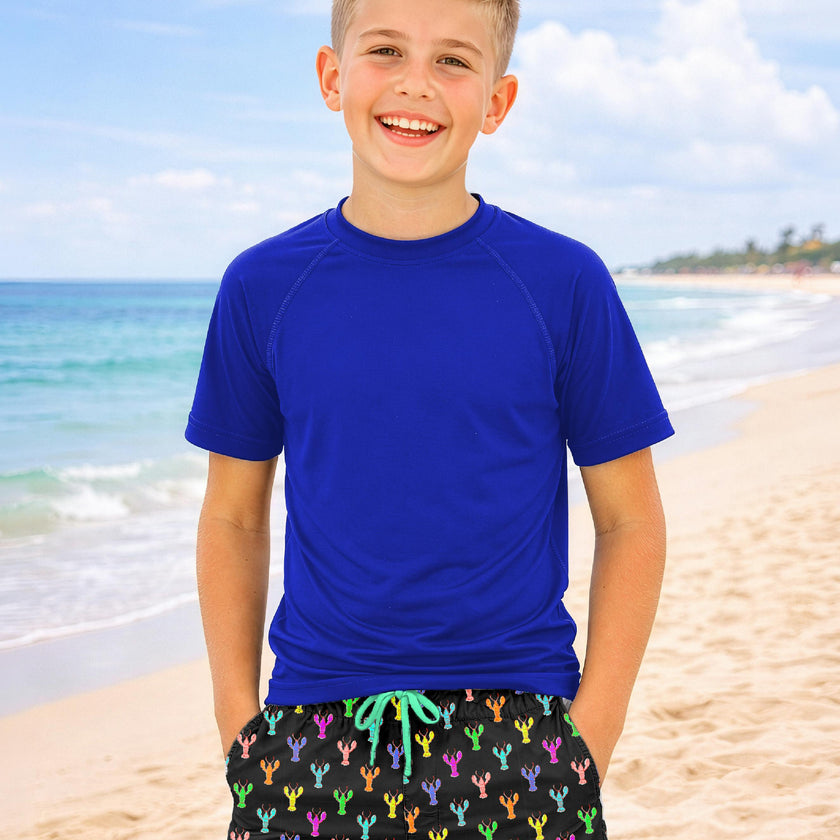 Dylan Boys Multicolor Lobster Print Board Shorts