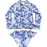 Reese 2-Piece Long Sleeve Peplum Top & Bottom Swimwear
