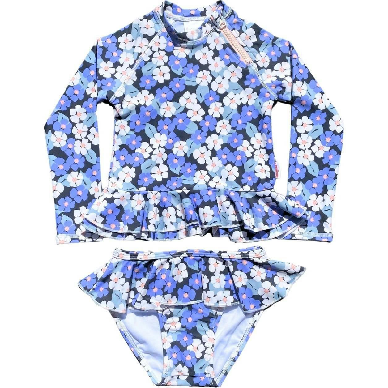Reese 2-Piece Long Sleeve Peplum Top & Bottom Swimwear