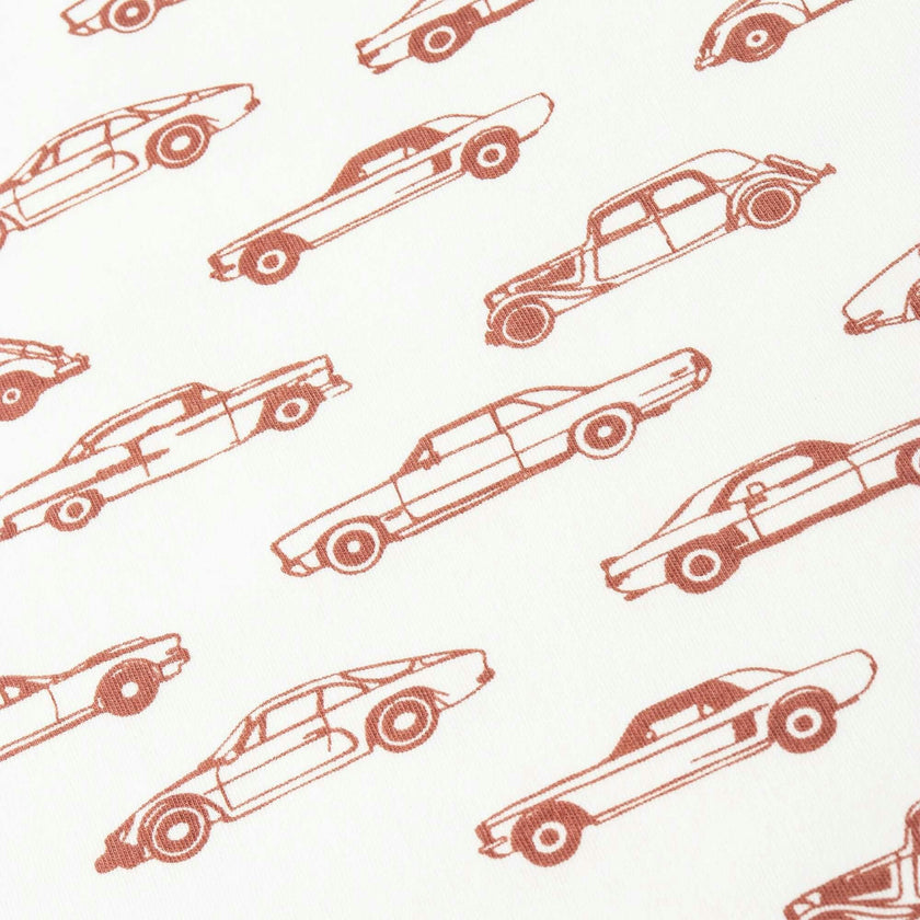 Organic Short Zip Romper - Cars