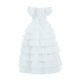 White Layered Tulle Abbyfield Dress