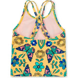 Cross Back Tankini Top, Yellow
