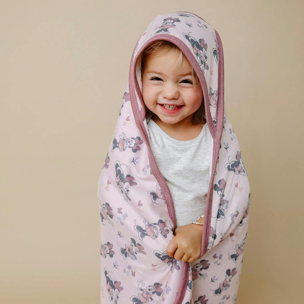 Premium Baby Knit Hooded Towel - Minnie Mouse