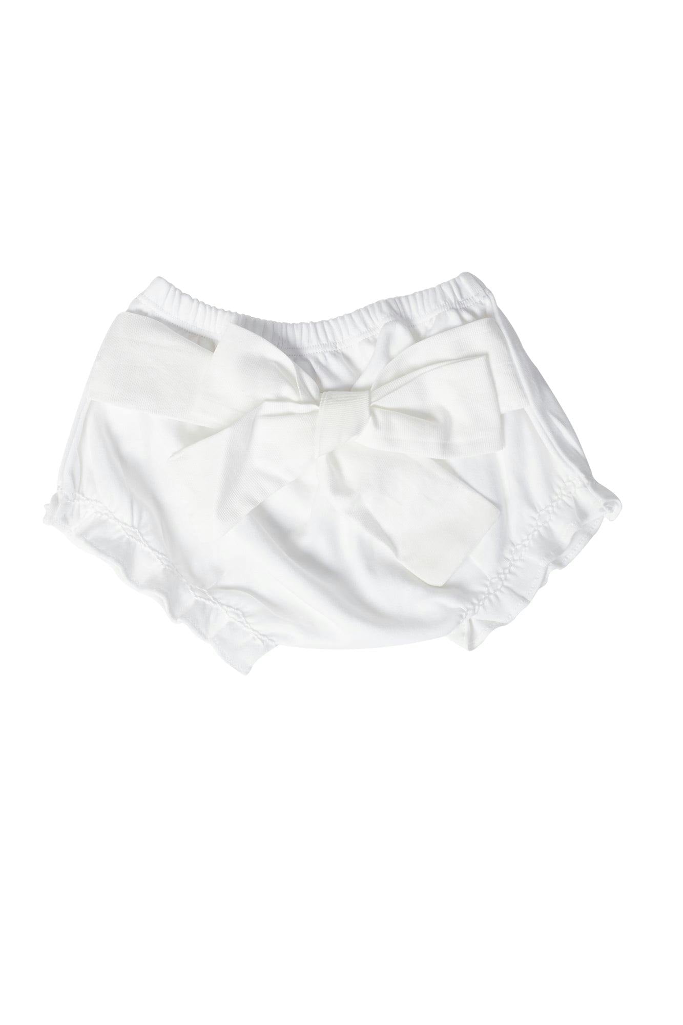 White Baby Bow Bloomer