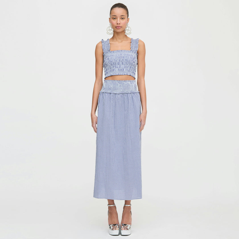 The Azalea Nap Top - Navy Gingham