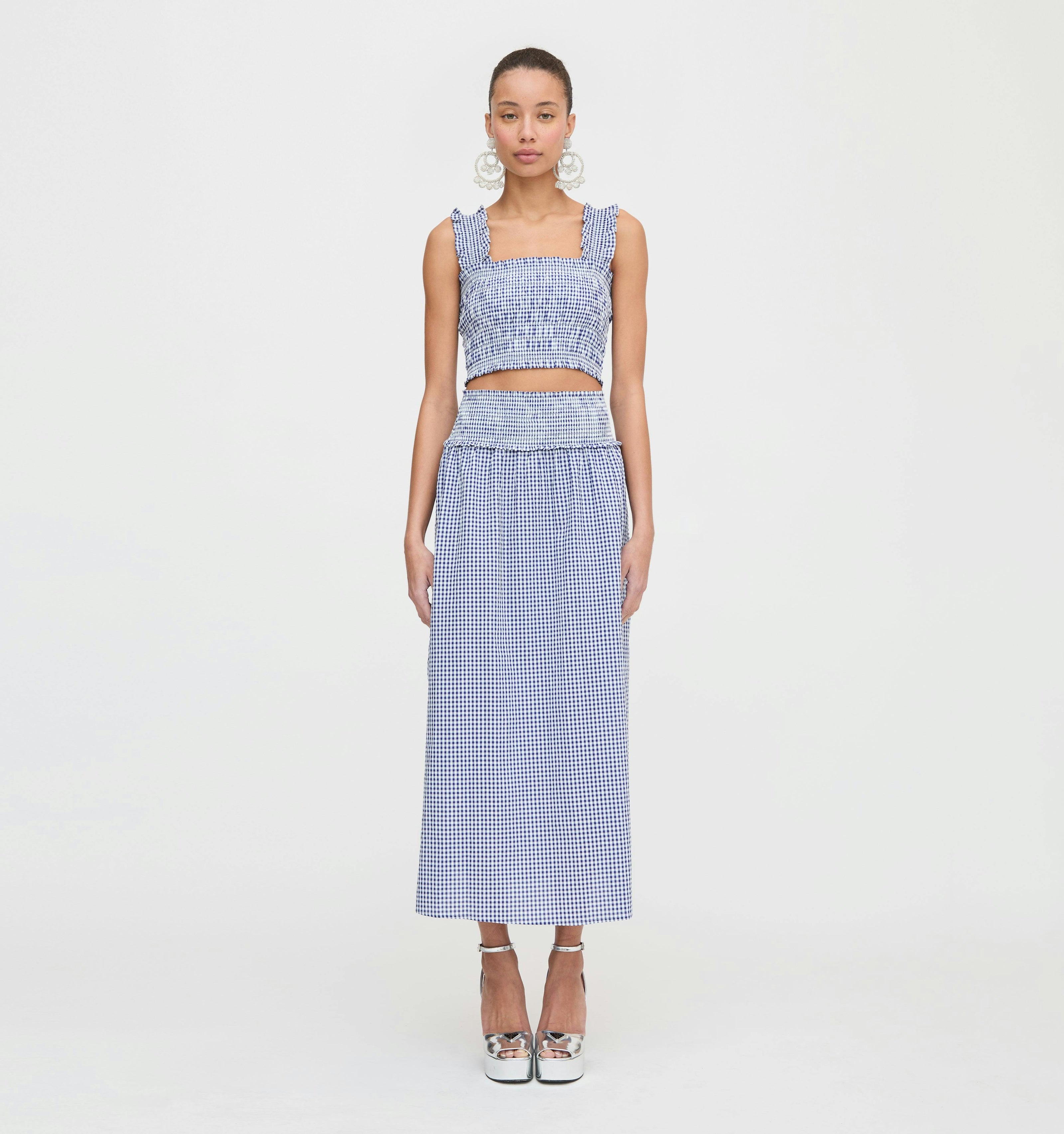 The Azalea Nap Top - Navy Gingham