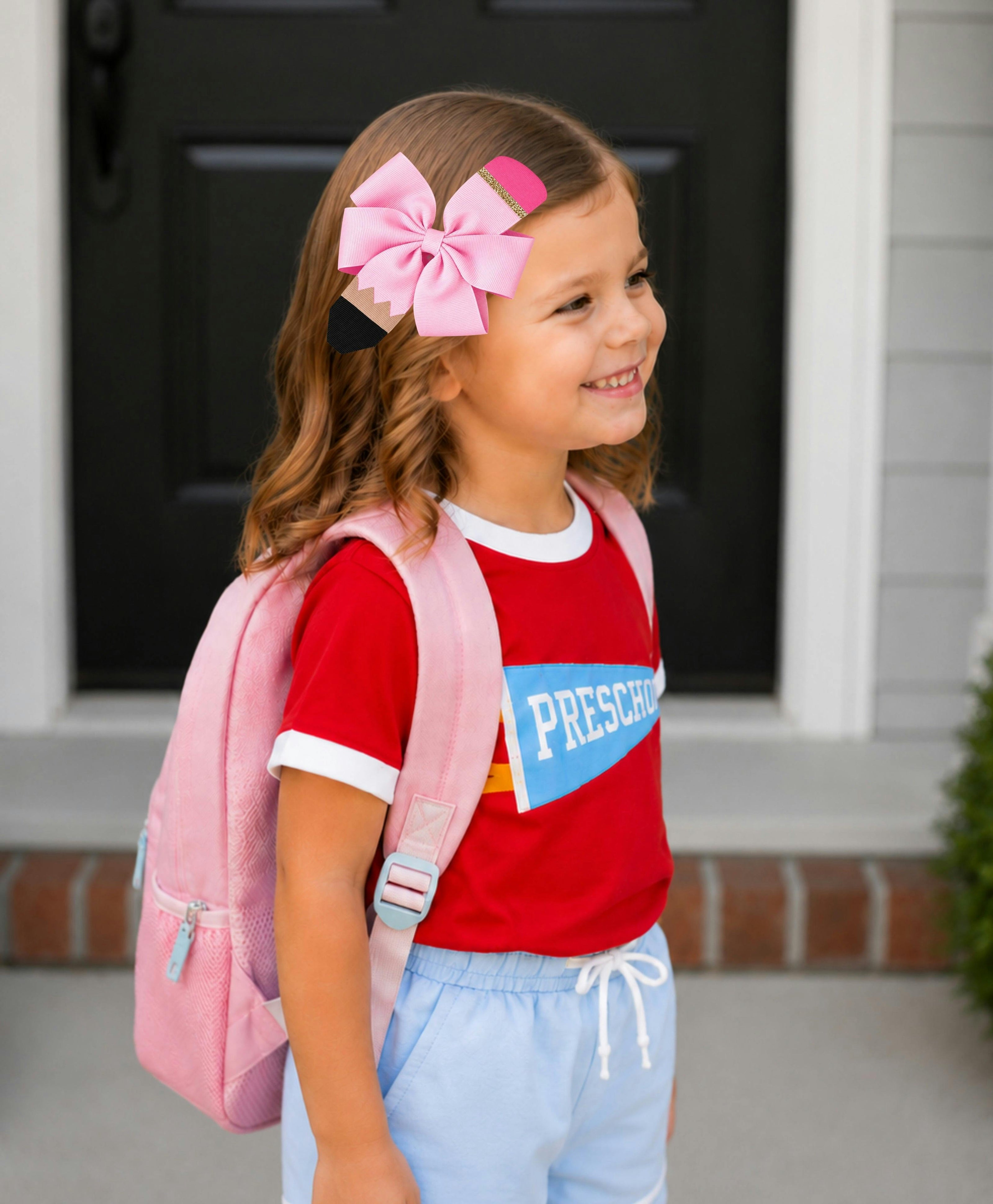 Pencil Back-to-School Hair Bow