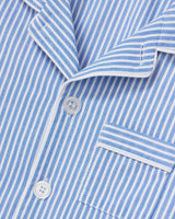Kid's Twill Pajama Short Set in French Blue Heritage Stripe