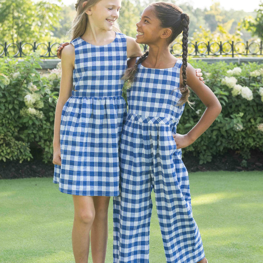 Plaid Seersucker Jumpsuit