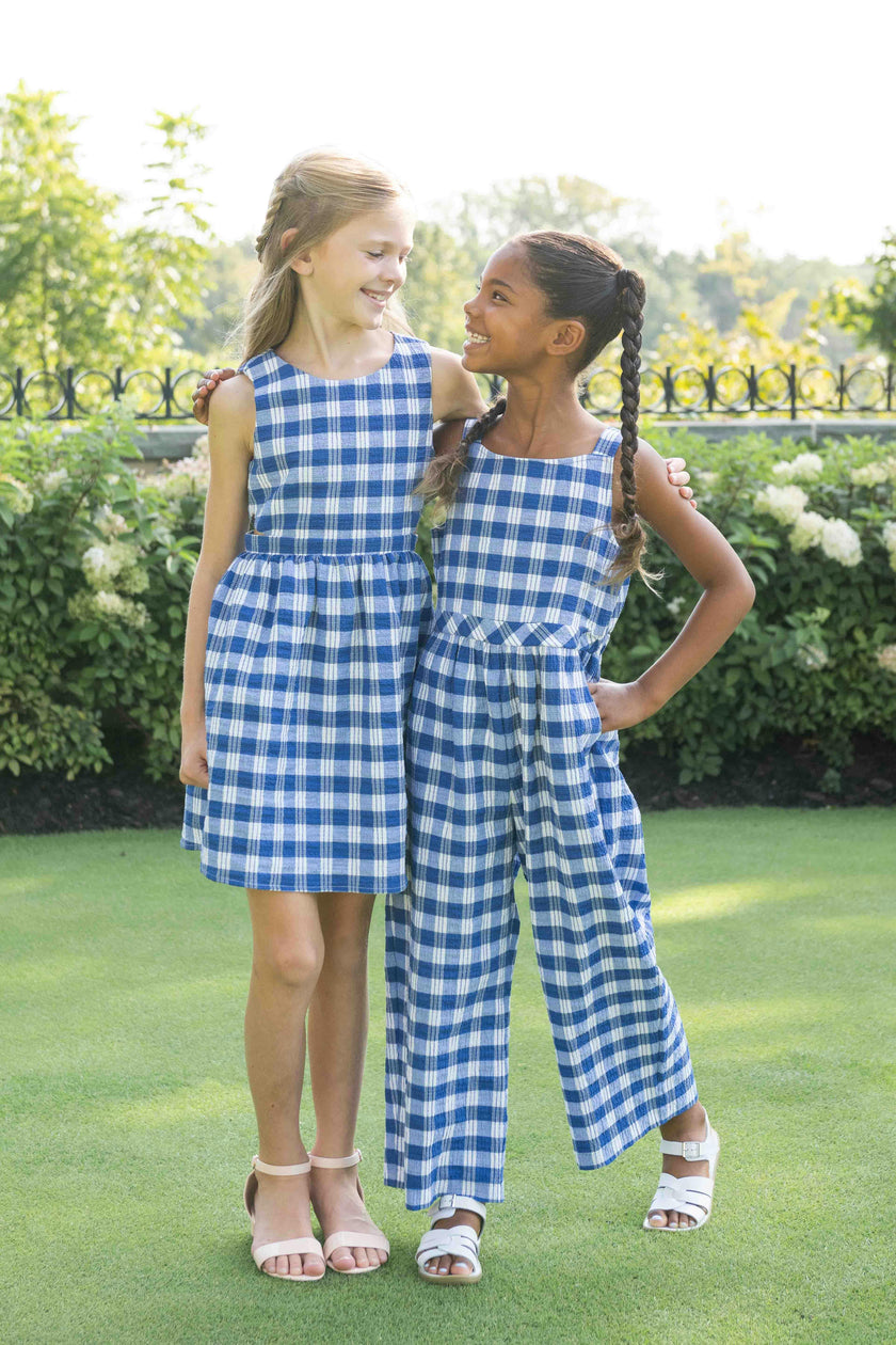 Plaid Seersucker Jumpsuit