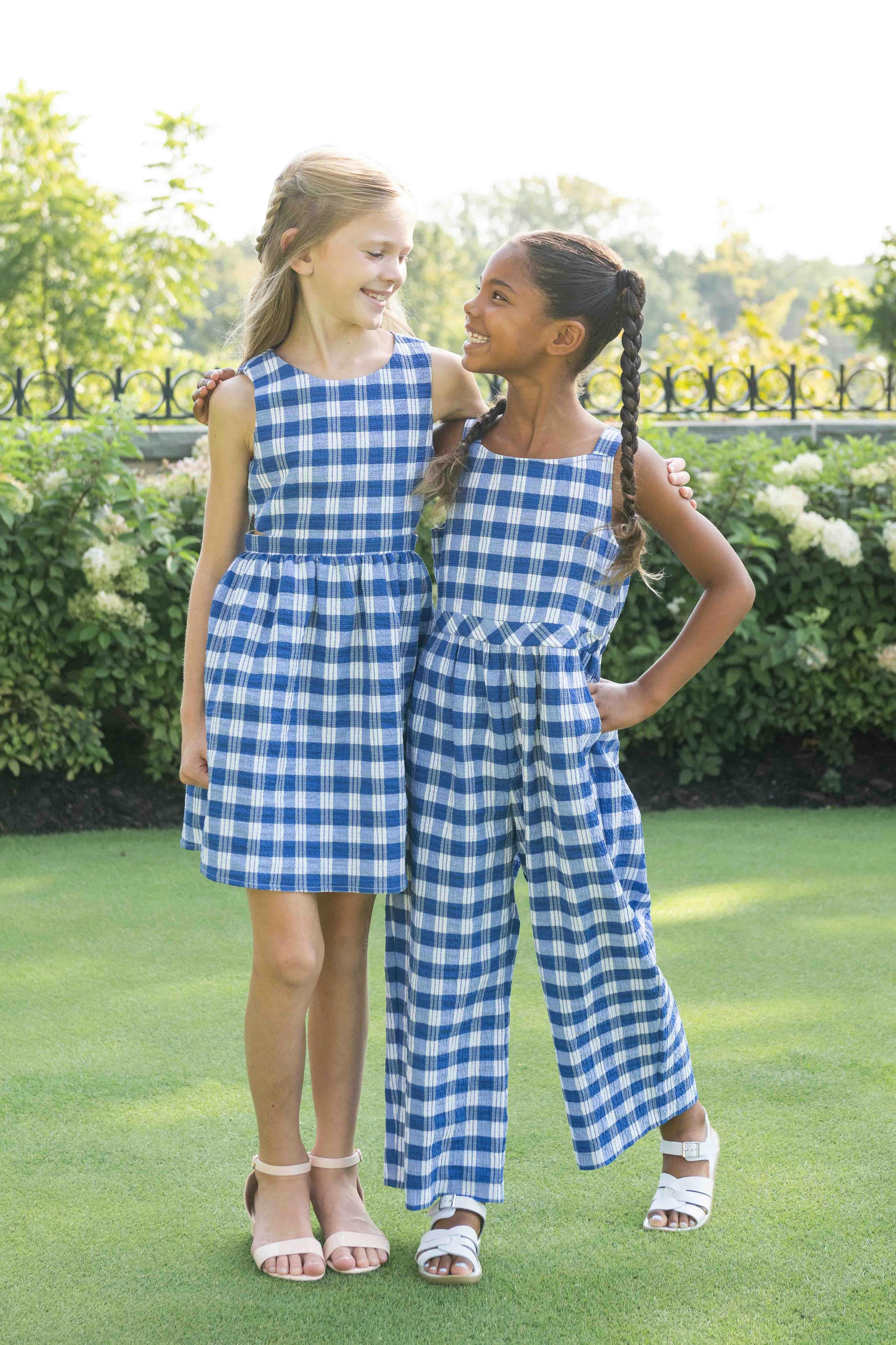 Plaid Seersucker Jumpsuit