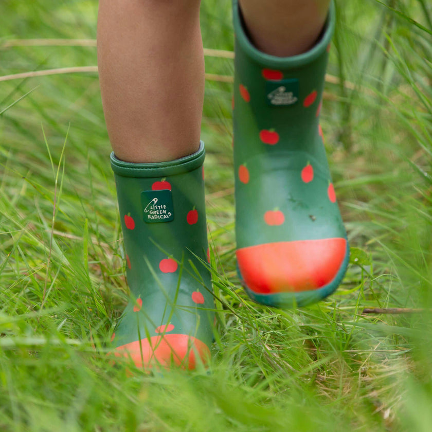 Wellington Classic Calf Length Round Toes Waterproof Boots, Green