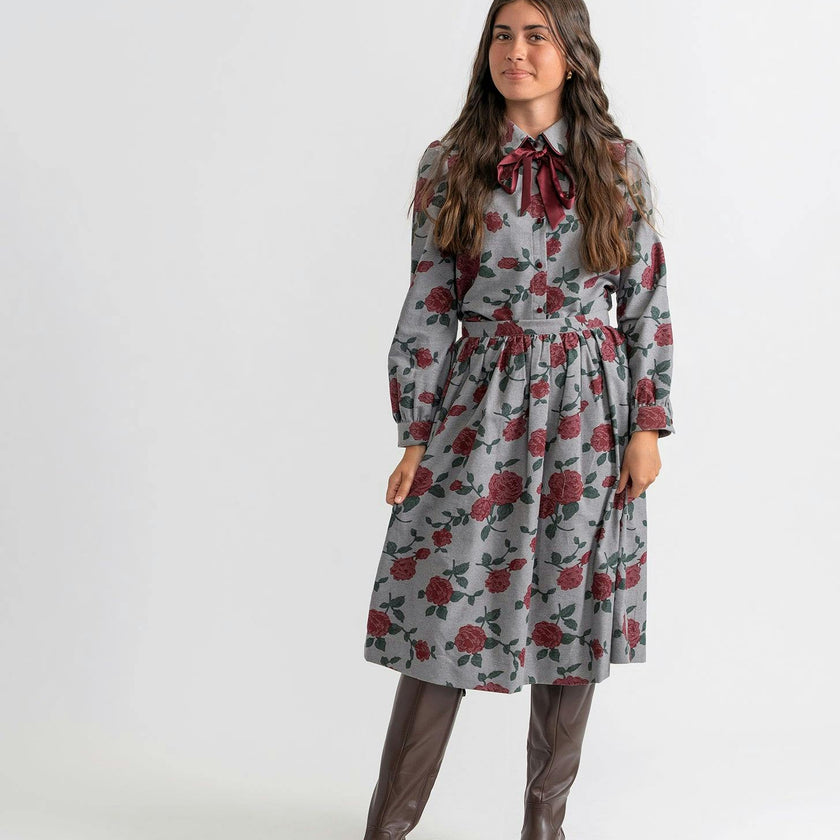 Printed Woven 2Pc Set Grey