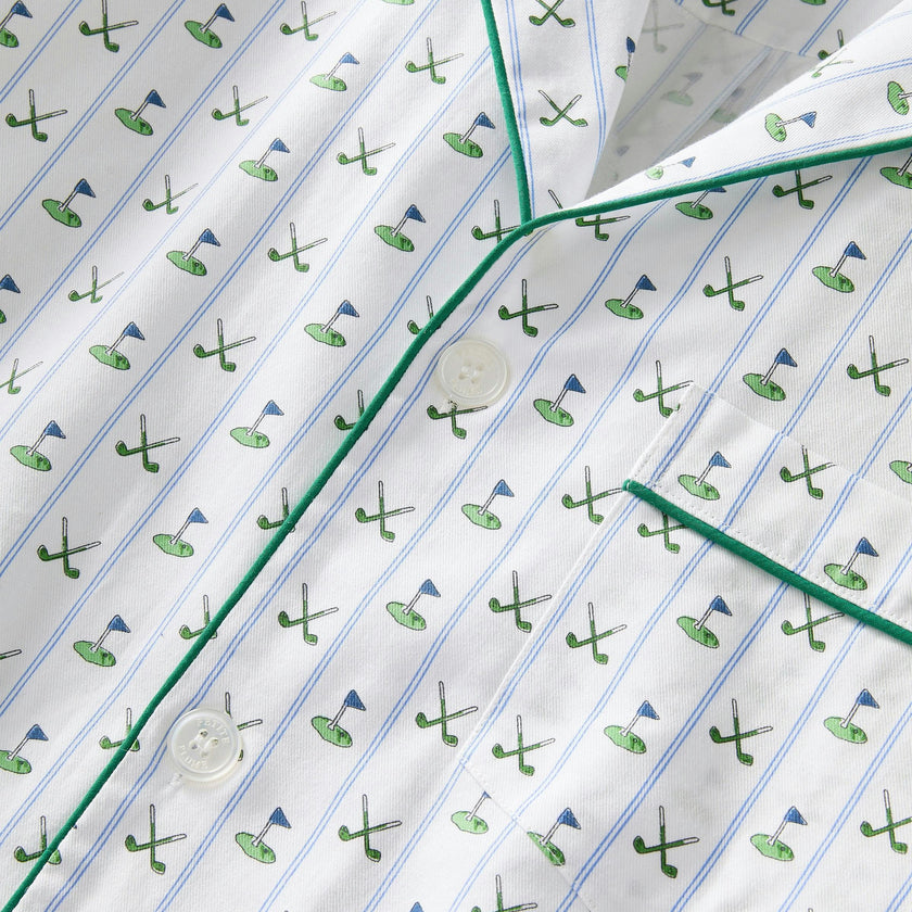 Men's Twill Pajama Set in Fairway Stripe