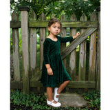 Holiday Twirly Dress in Emerald Bodre