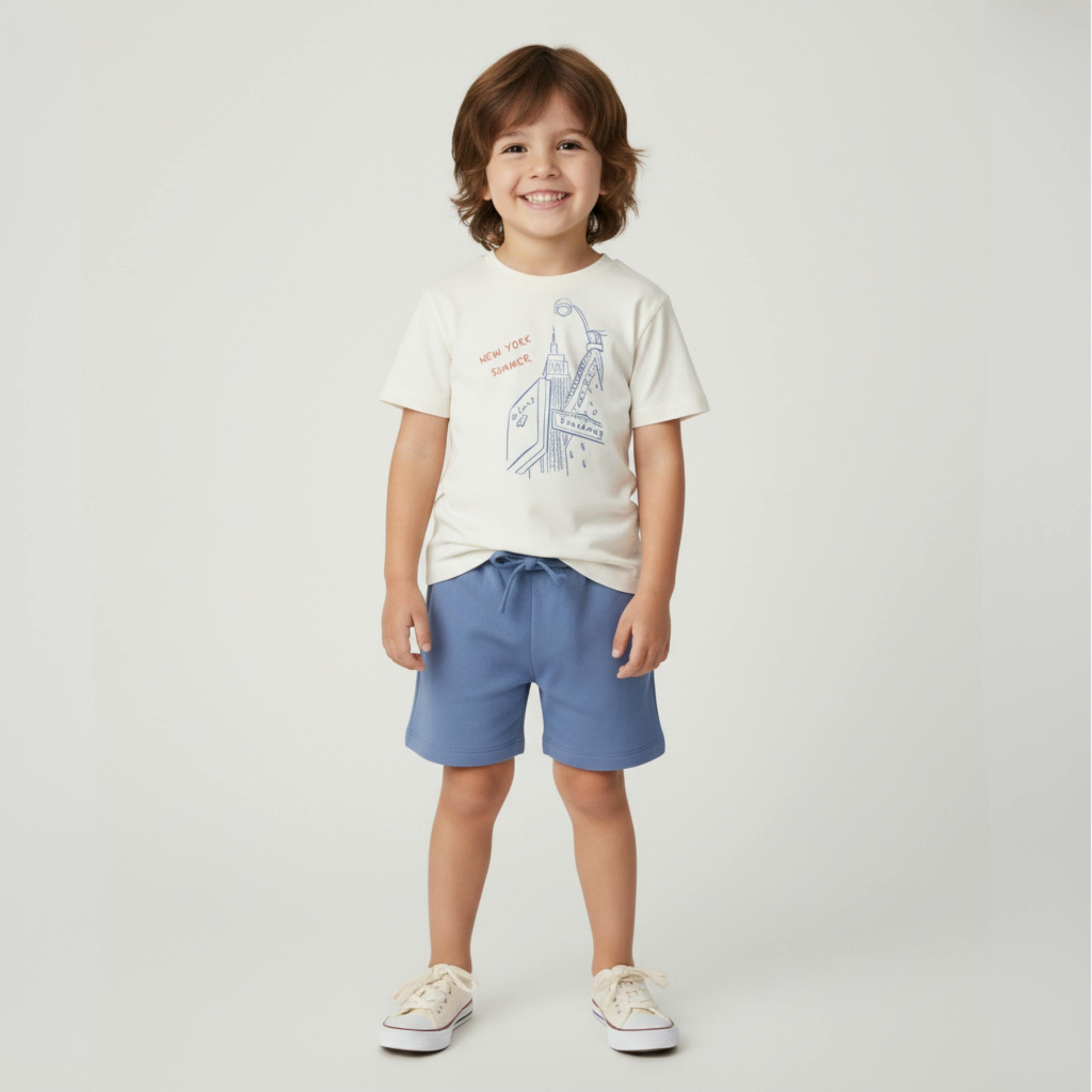 Organic Graphic Tee & Shorts Set - New York
