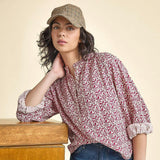 Womens Josephine Top - Burgundy Climbing Floral
