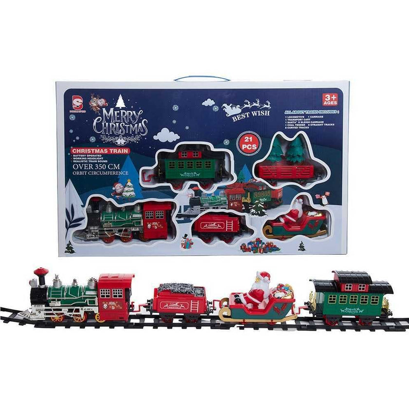 Battery Operated Musical Train with Tree and Santa Table Piece