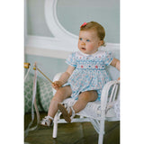 Riviera Blue Floral Smocked Bubble Romper