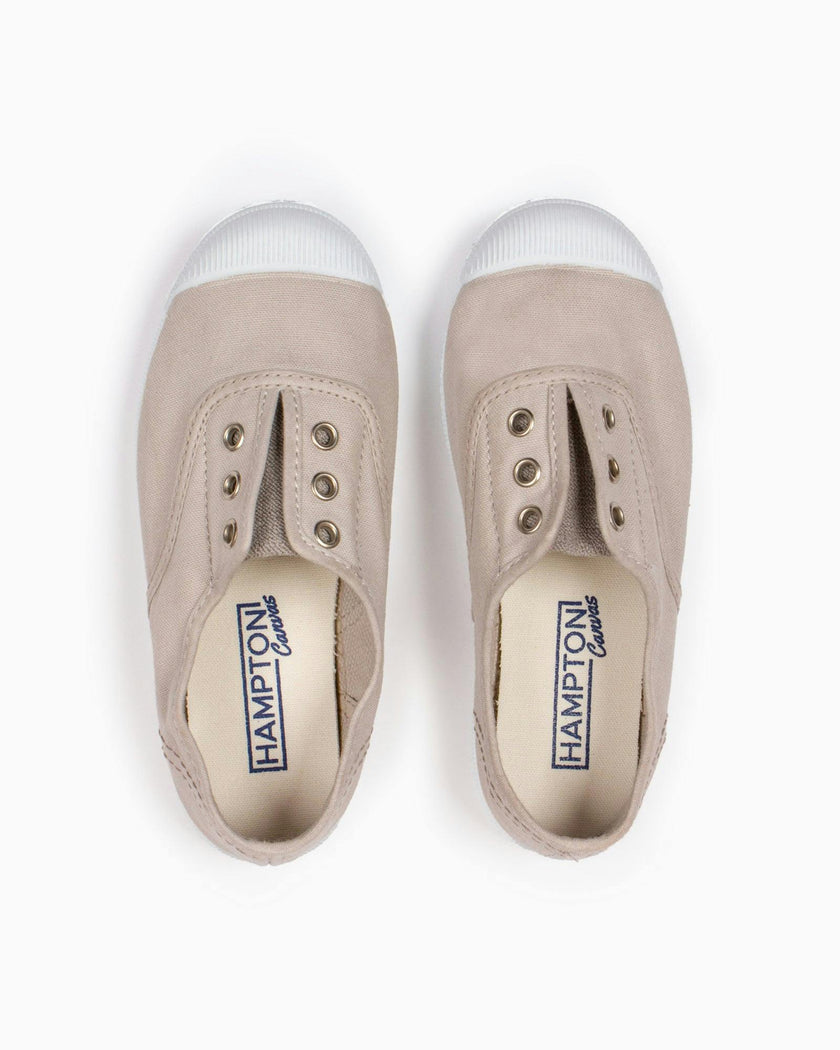 Hampton Canvas Plum Plimsolls in Putty