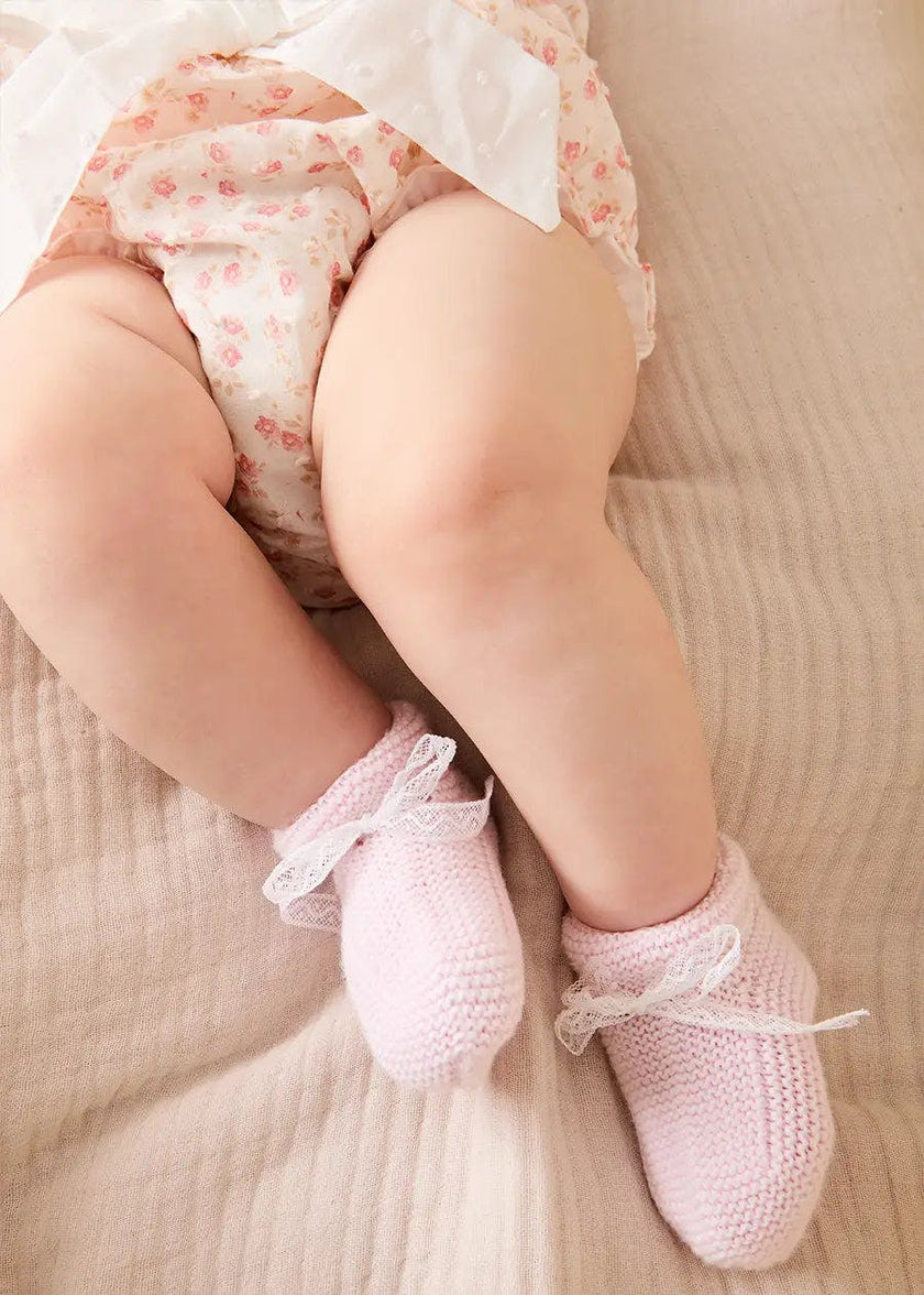 Martha Floral Bow Detail Swiss Voile Bloomers in Pink (1mth-12mths)