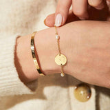 Personalized Pearl Pastille Chain Bracelet, 18k Rose Gold Plated