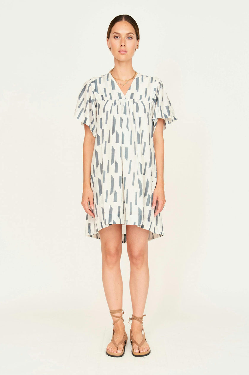 Belem Dress in White Rainfall