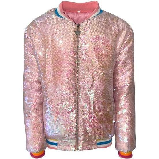 Powder Puff Pink Sequin Bomber
