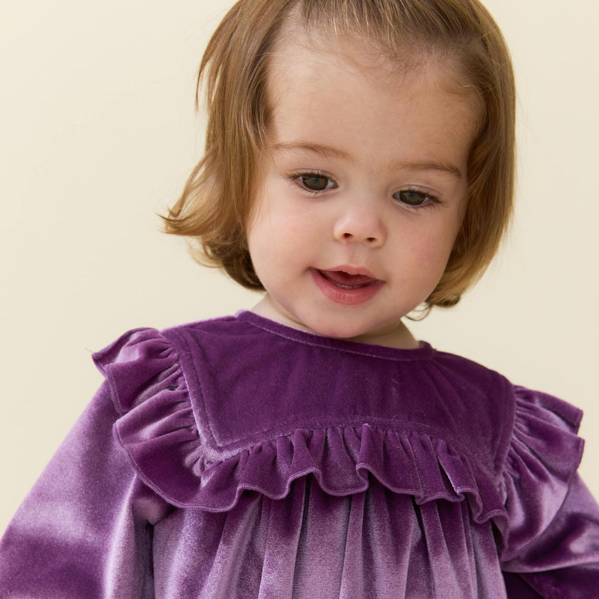 Baby Girls Quinn Bubble - Lavender Velour